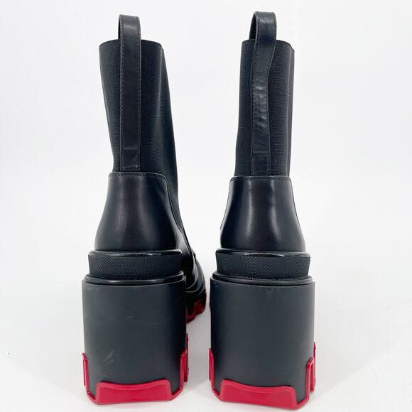 Christian Louboutin Marchacroche Duna Black  Lug Sole Ankle Chelsea Boots EU 37 - Picture 7 of 12